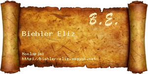 Biehler Eliz névjegykártya